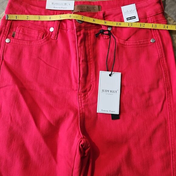 NWT Judy Blue Red High Waist Jeans Size 27 - Picture 10 of 12